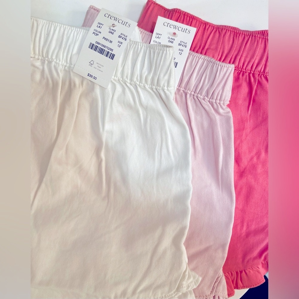 Crewcuts | Lot of 3 | Girls' ruffle pull-on short in soft chino